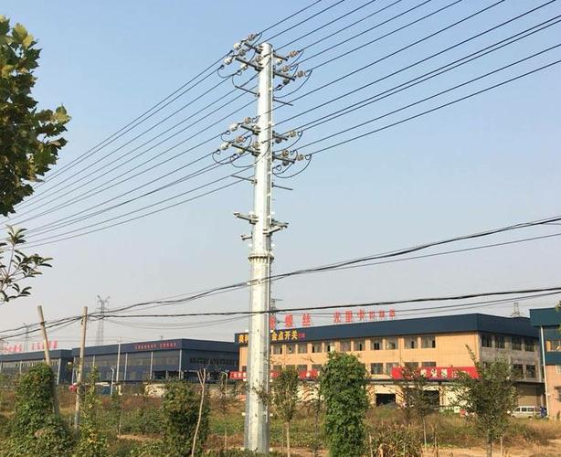 高壓10kv轉(zhuǎn)角桿塔單管避雷針價(jià)格鐵電線桿圖紙定制